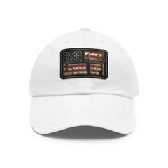 Leather Patch Dad Hat — 'Live Free' Vintage American Flag Baseball Cap
