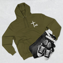 Faith Build Courage Fleece Hoodie — Inspirational Three-Panel Pullover