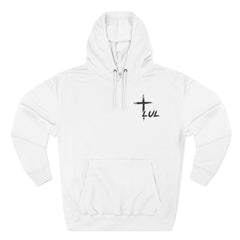Faith Build Courage Fleece Hoodie — Inspirational Three-Panel Pullover