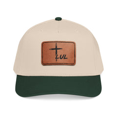 Leather Patch Baseball Cap — Cross & LUL Logo Mid-Profile Hat