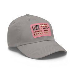 Leather Patch Dad Hat — 'Live Free' Vintage American Flag Baseball Cap