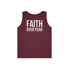 Faith Over Fear Tank Top — Christian Cross Graphic Spiritual Shirt