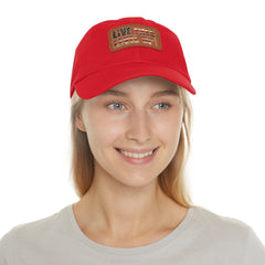 Leather Patch Dad Hat — 'Live Free' Vintage American Flag Baseball Cap