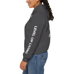Level Up Living Hoodie – “Income Reflects Your Discipline” Motivational Pullover