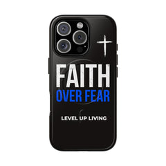 Faith Over Fear Phone Case — Tough Magnetic Protective Case with Cross Design