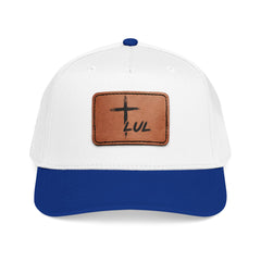 Leather Patch Baseball Cap — Cross & LUL Logo Mid-Profile Hat