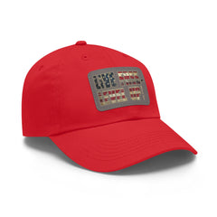 Leather Patch Dad Hat — 'Live Free' Vintage American Flag Baseball Cap