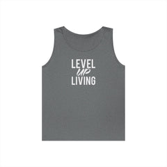 Level Up Living Tank Top — Motivational "Level Up Daily" Fitness Tank