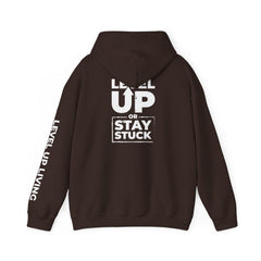Level Up Hoodie — "Level Up or Stay Stuck" Motivational Pullover