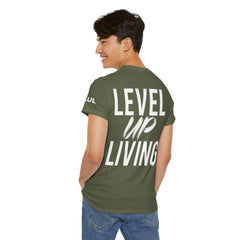 Level Up Living T-Shirt — Motivational Graphic Tee