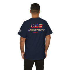 T-Shirt — "Land of Opportunity" Graphic Tee (Front Logo & Back Print)