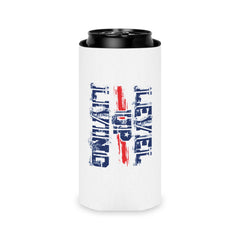 Patriotic Living Legend Can Cooler – Distressed Red, White & Blue Drink Koozie