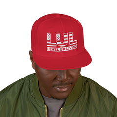 'Live Free' Distressed Flag Design - Embroidered Snapback Hat