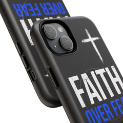Faith Over Fear Phone Case — Tough Magnetic Protective Case with Cross Design