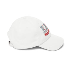 Level Up Living Dad Cap — Vintage American Flag Script Hat