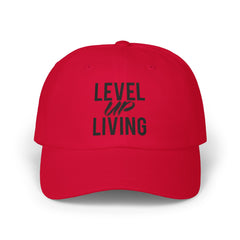 Level Up Living Dad Cap – Embroidered Motivational Baseball Hat (LUL)