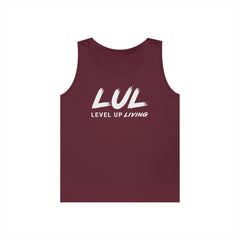 Motivational Fitness Tank Top — "LUL Level Up Living" | "Train Like It Matters Because It Does"