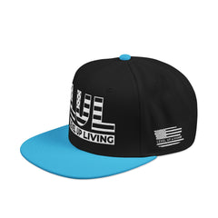 'Live Free' Distressed Flag Design - Embroidered Snapback Hat