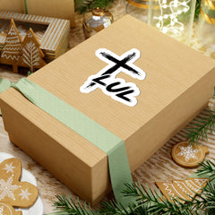 Cross Brushstroke "LUL" Kiss-Cut Sticker — Minimal Christian-Inspired Laptop Decal