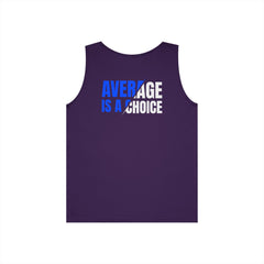Motivational Tank Top — "LUL Level Up Living" / "Average Is A Choice"