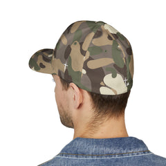 Level Up Living Embroidered Cross Cap — Faith Flex-Fit Closed-Back