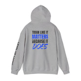 Hoodie — 'Level Up Living' Motivational Pullover (Train Like It Matters Because It Does)