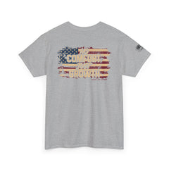 T-Shirt — 'No Comfort, No Growth' Distressed American Flag Graphic Tee