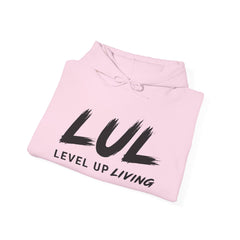 Level Up Living Hoodie — "Wake Up. Lock In. Level Up." Athletic Motivational Sweatshirt