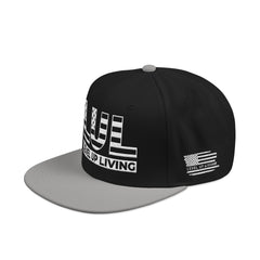 'Live Free' Distressed Flag Design - Embroidered Snapback Hat