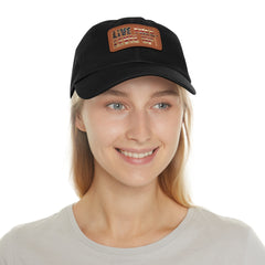 Leather Patch Dad Hat — 'Live Free' Vintage American Flag Baseball Cap