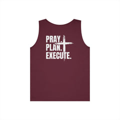 Pray. Plan. Execute. Tank Top — Faith-Inspired Motivational Workout Tank