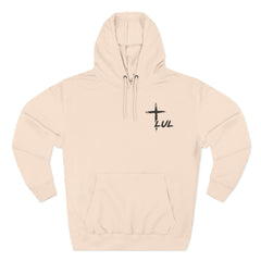Faith Build Courage Fleece Hoodie — Inspirational Three-Panel Pullover