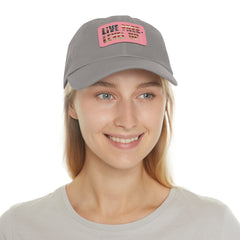 Leather Patch Dad Hat — 'Live Free' Vintage American Flag Baseball Cap