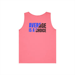 Motivational Tank Top — "LUL Level Up Living" / "Average Is A Choice"