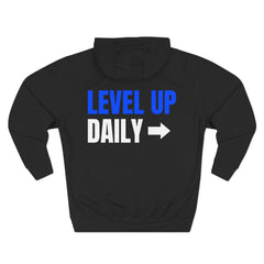 Level Up Living "Level Up Daily" Hoodie — Three-Panel Fleece