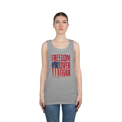 Freedom Over Fear American Flag Tank Top