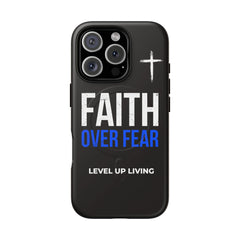 Faith Over Fear Phone Case — Tough Magnetic Protective Case with Cross Design
