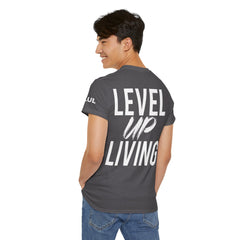 Level Up Living T-Shirt — Motivational Graphic Tee