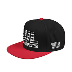 'Live Free' Distressed Flag Design - Embroidered Snapback Hat