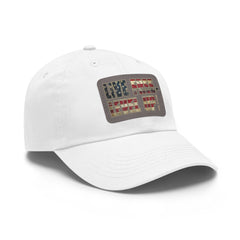 Leather Patch Dad Hat — 'Live Free' Vintage American Flag Baseball Cap