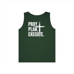 Pray. Plan. Execute. Tank Top — Faith-Inspired Motivational Workout Tank