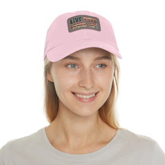 Leather Patch Dad Hat — 'Live Free' Vintage American Flag Baseball Cap