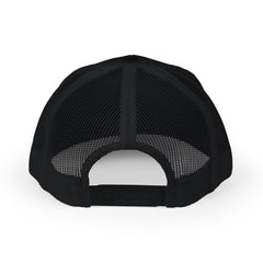 Level Up Living Snapback Trucker Cap — Distressed Logo Mesh Baseball Hat