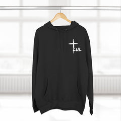 Faith Build Courage Fleece Hoodie — Inspirational Three-Panel Pullover