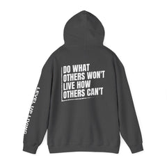 Level Up Living Hoodie — "Do What Others Won't, Live How Others Can't" Entrepreneur Sweatshirt