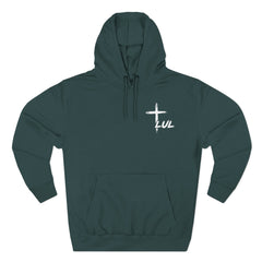 Faith Build Courage Fleece Hoodie — Inspirational Three-Panel Pullover