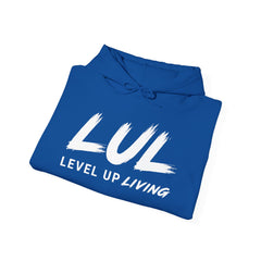 Level Up Living Hoodie — "Wake Up. Lock In. Level Up." Athletic Motivational Sweatshirt