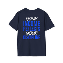 Motivational T-Shirt — “Level Up / Income Reflects Discipline” Inspirational Tee