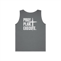 Pray. Plan. Execute. Tank Top — Faith-Inspired Motivational Workout Tank