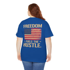 Freedom Fuels the Hustle T-Shirt — American Flag Vintage Patriot Tee